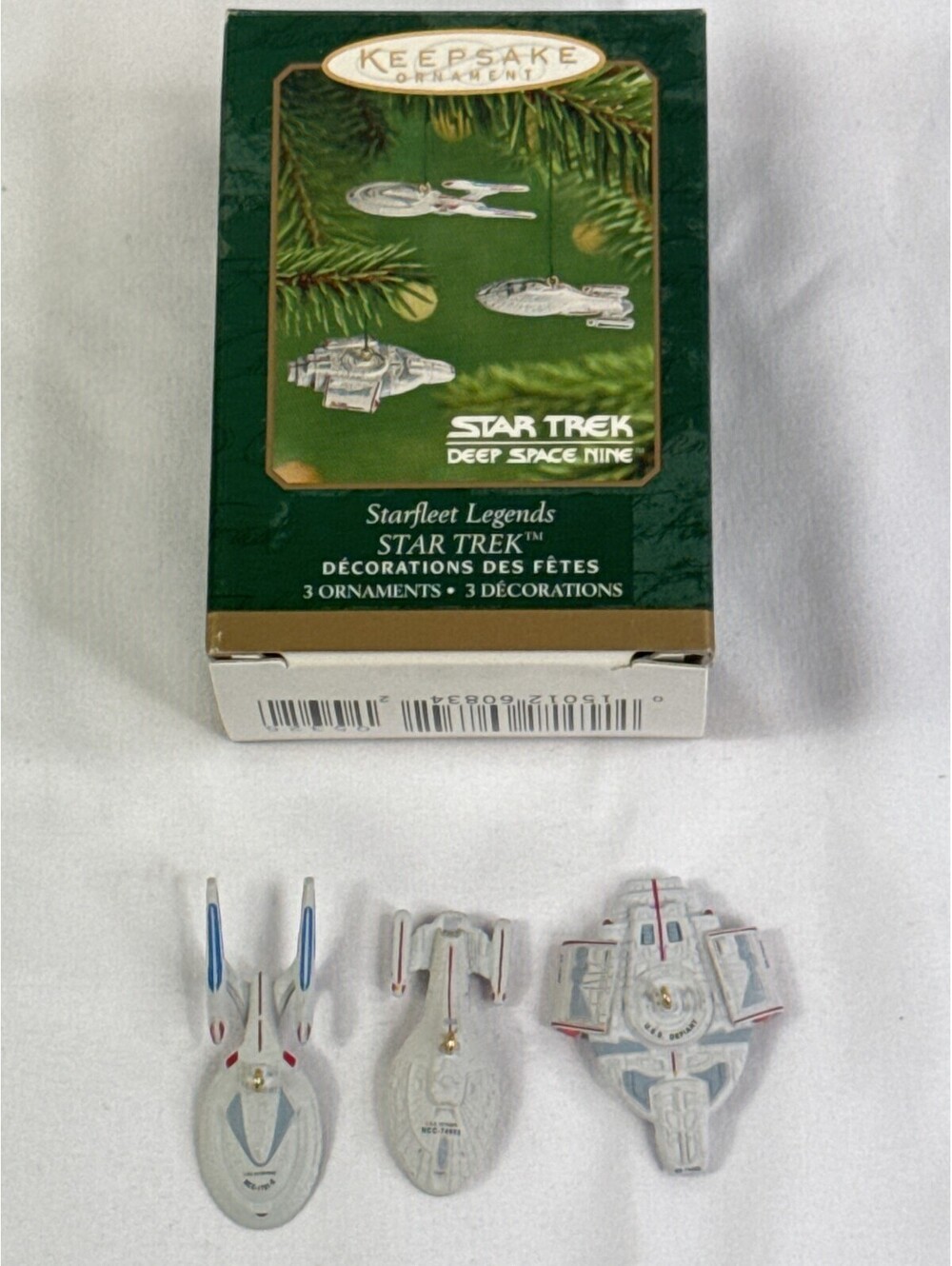 2001 Star Trek Hallmark Starfleet Legends 3pc Miniature Ornaments Deep Space 9